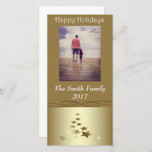 Gold Christmas Tree Happy Holidays