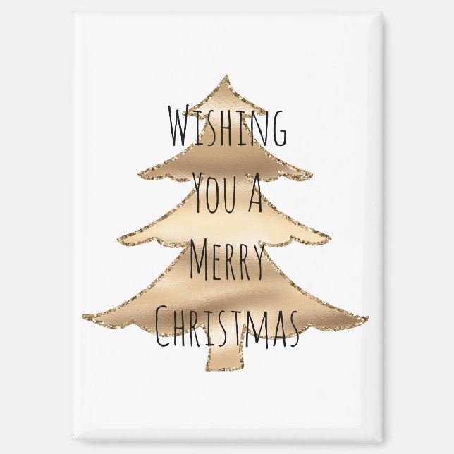 Gold Christmas Tree Magnet (Front)