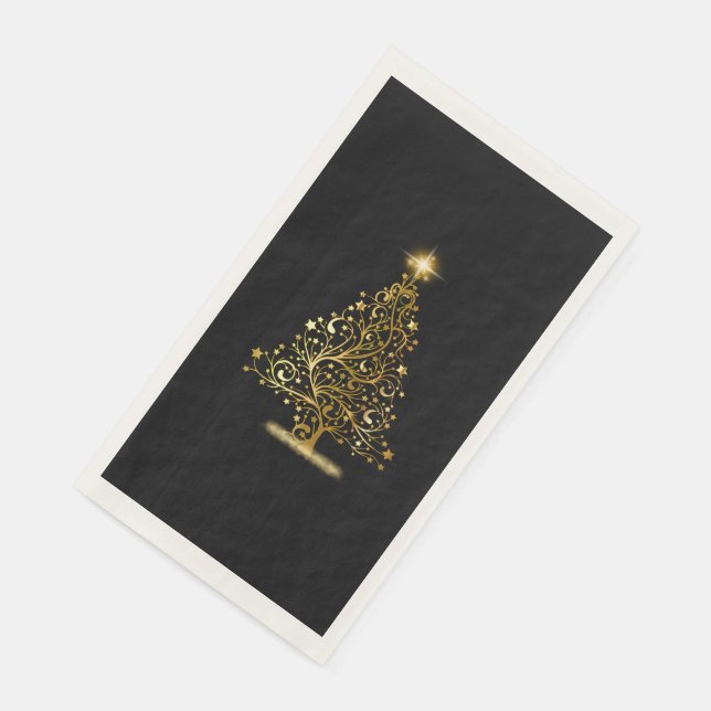 Gold Christmas Tree Napkins (Corner)