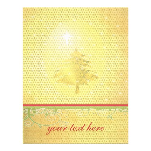 Gold Christmas Tree with Stars flyer