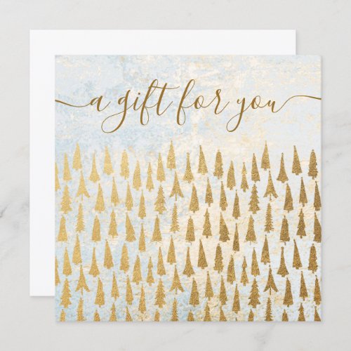 Gold Christmas Trees Holiday Gift Certificate