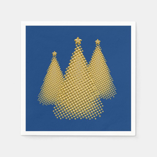 Gold Christmas Tree's Napkins (Front)