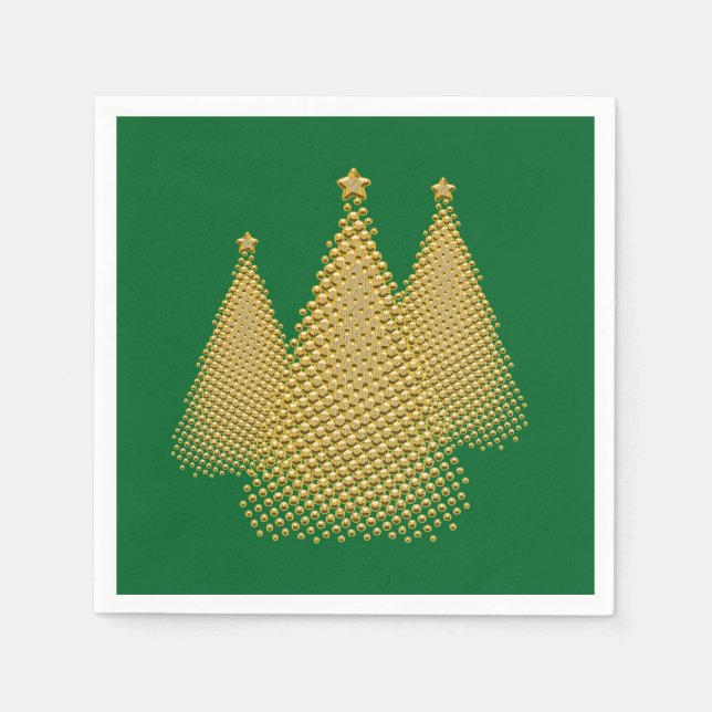 Gold Christmas Tree's Napkins (Front)