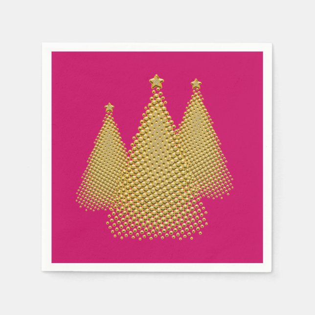Gold Christmas Tree's Napkins (Front)