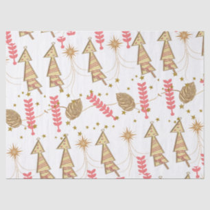Gold Christmas Trees Tissue Paper
