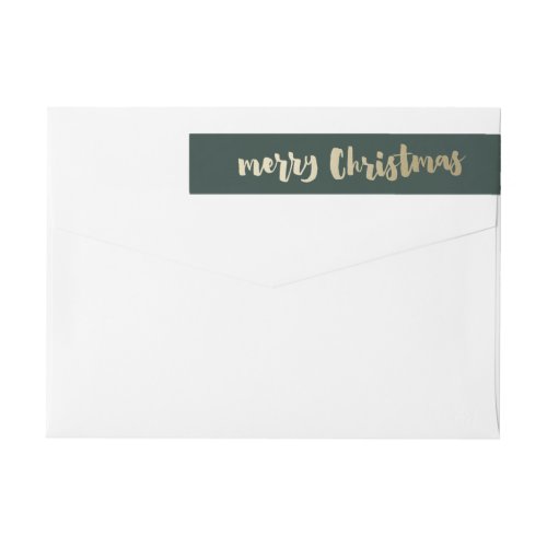 Gold Christmas wrap around return address label