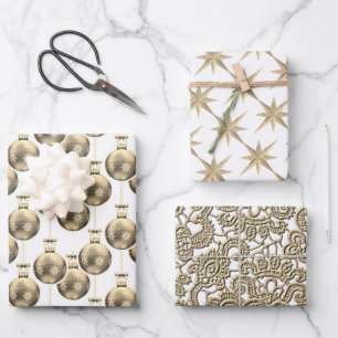 Gold Christmas Wrapping Paper Sheets