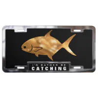  Stylish Metal License Plate Frame Catching Red Fish Fish Fishing  Car Accessories Chrome : Automotive