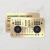 Gold-Chrome Faux Wedding DJ Business Card (Front/Back)