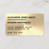 Gold-Chrome Faux Wedding DJ Business Card (Back)