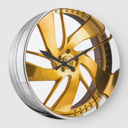 Gold  Chrome Rim Large Clock