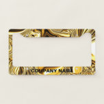 Gold Chrome with Company Name License Plate Frame