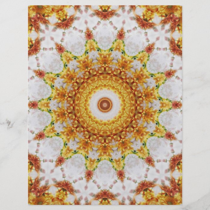 Gold Chrysanthemum Kaleidoscope Art 3 Flyer