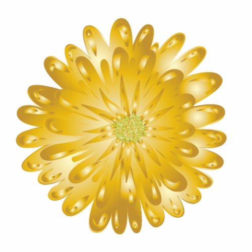 Gold Chrysanthemum Magnet Sculpture