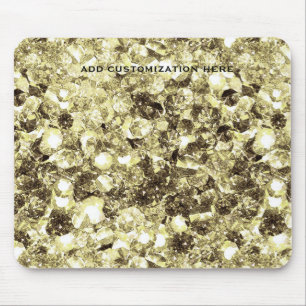 Gold Chunky Glitter Festive Pretty Mouse Pad
