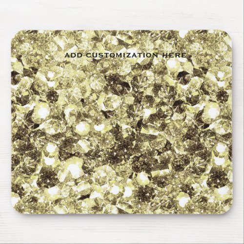 Gold Chunky Glitter Festive Pretty Mouse Pad