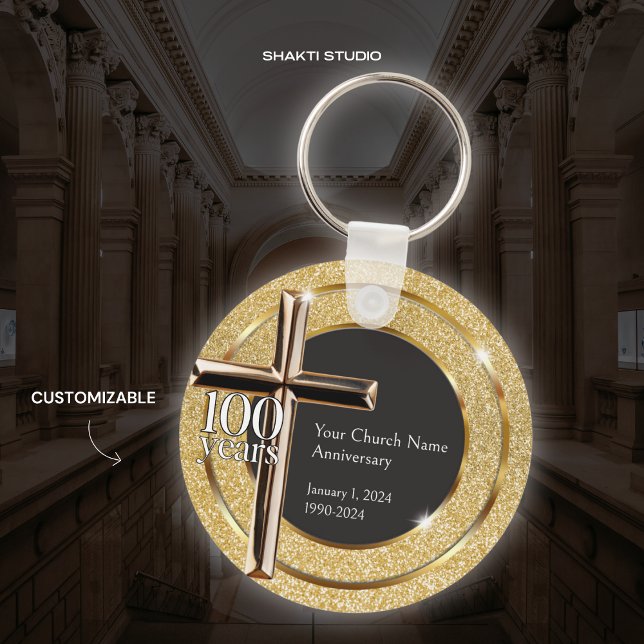 Gold Church 100 Years Anniversary Event Souvenir Keychain (Creator Uploaded)
