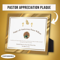 Gold Church Pastor Appreciation Anniversary Gift
