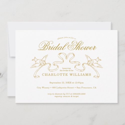 Gold Cinderella Bridal Shower Invitation