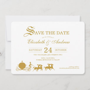Gold Cinderella Carriage Save the Date