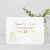 Gold Cinderella Fairy Tale Wedding Invitations (Standing Front)