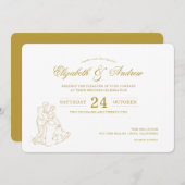 Gold Cinderella Fairy Tale Wedding Invitations (Front/Back)
