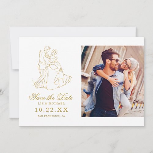 Gold Cinderella  Fairytale Photo Save the Date