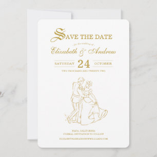 Gold Cinderella   Fairytale Save the Date