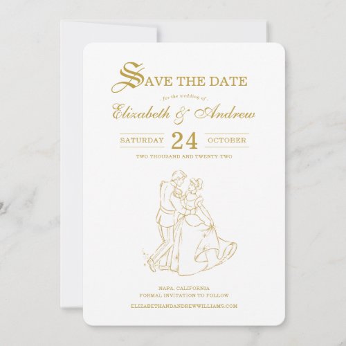 Gold Cinderella  Fairytale Save the Date