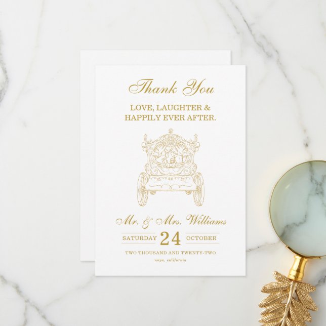 Gold Cinderella | Happily Ever After Thank You (Front/Back In Situ)