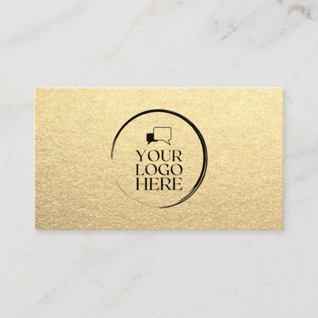 Gold circle add your logo custom professional business card (Front)
