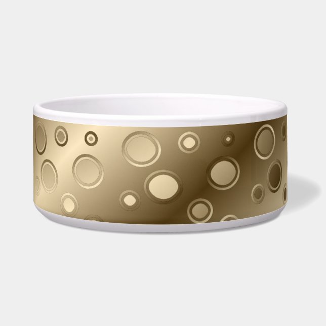 gold circle cat food bowl  (Front)