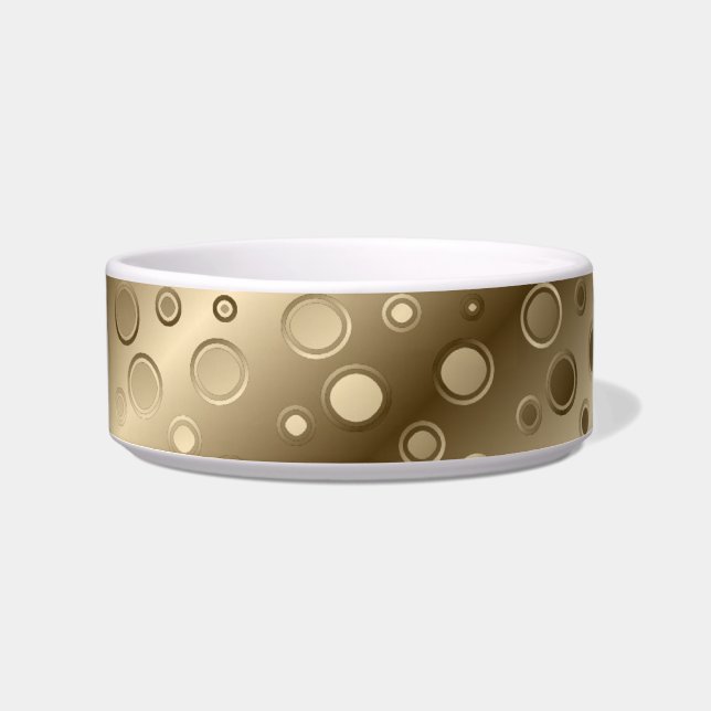 gold circle cat food bowl  (Front)