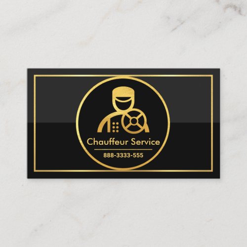 Gold Circle Dual Grey Black Layers Driver Business Card