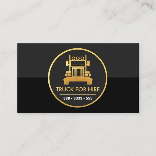 Gold Circle Grey Black Layer Trucker Business Card