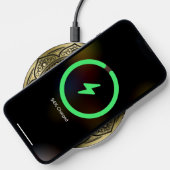 Gold Circle lace mandala with monogram Wireless Charger (Phone)