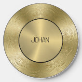 Gold Circle lace monogram Wireless Charger (Front)