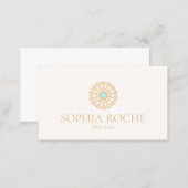 Gold Circle Mandala Logo Beauty Skin Care Spa Business Card (Front/Back)