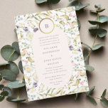 Gold Circle Monogram Wildflower Oval Wedding Invitation<br><div class="desc">This design is part of a collection and can be edited in sooo many ways.

Please reach out to us if you need any help or any additional products.</div>