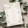 Gold Circle Monogram Wildflower Oval Wedding Invitation