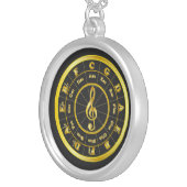 Gold Circle of Fifths Silver Plated Necklace (Front Right)