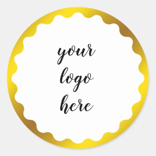 Gold Circle Rings Border Glitter Custom Logo  Clas Classic Round Sticker