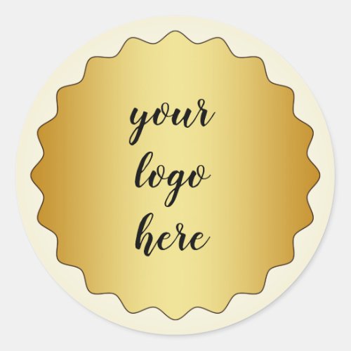 Gold Circle Rings Border Glitter Custom Logo  Clas Classic Round Sticker