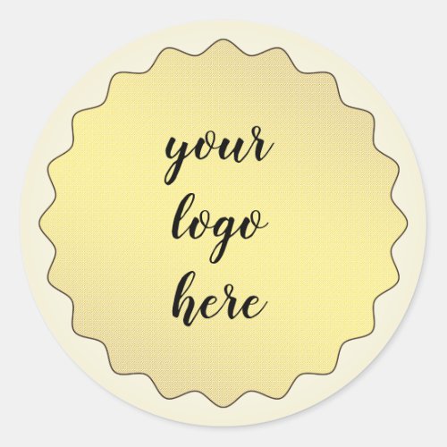 Gold Circle Rings Border Glitter Custom Logo  Classic Round Sticker