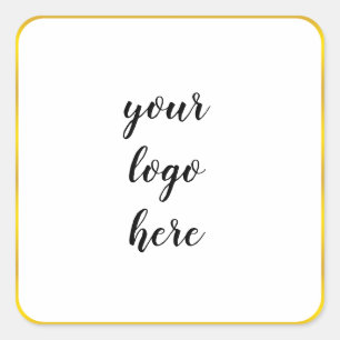 Gold Circle Rings Border Glitter Custom Logo Square Sticker
