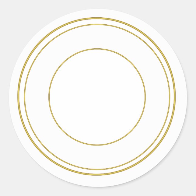 Gold Circle Round Decorative Sticker (Front)