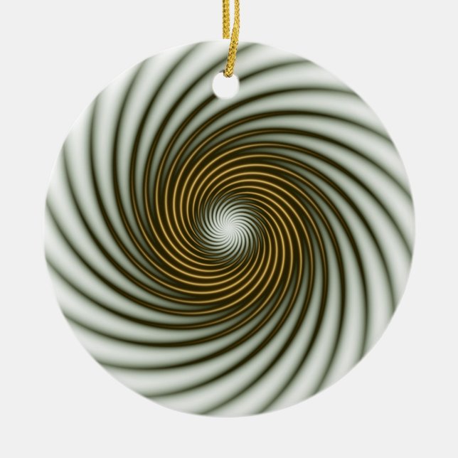 Gold Circle Spin Ceramic Ornament (Front)