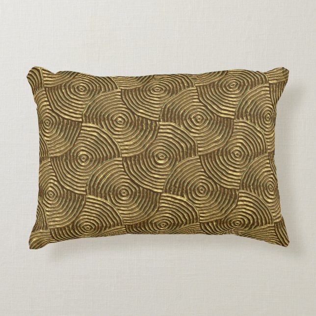 Gold Circle Texture: Abstract Seamless. Accent Pillow (Front)
