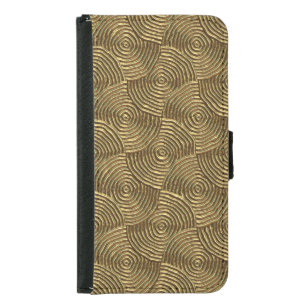 Gold Circle Texture: Abstract Seamless. Samsung Galaxy S5 Wallet Case