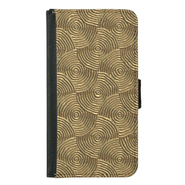 Gold Circle Texture: Abstract Seamless. Samsung Galaxy Wallet Case (Front)